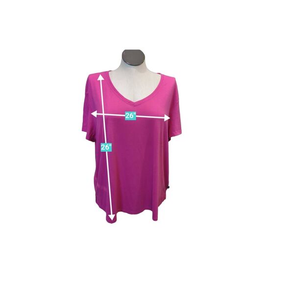 The Gap Women's Size XXL V-Neck Linen Blend Tee Shirt Solid Pink Summer Casual - Picture 5 of 7